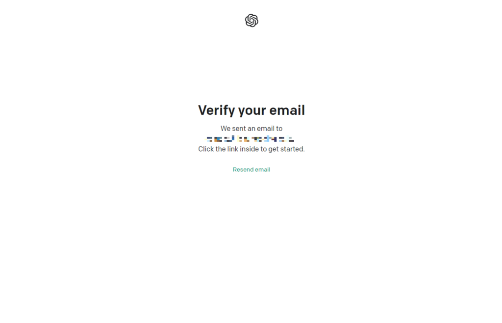 Verify email画面