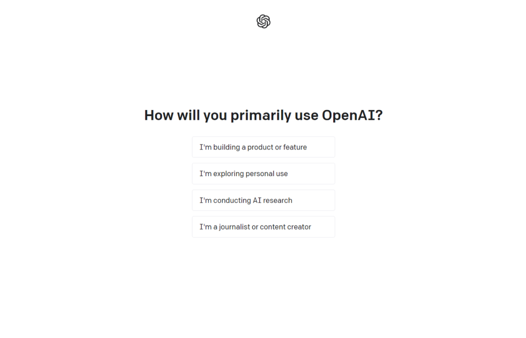ow will you primarily use OpenAI?