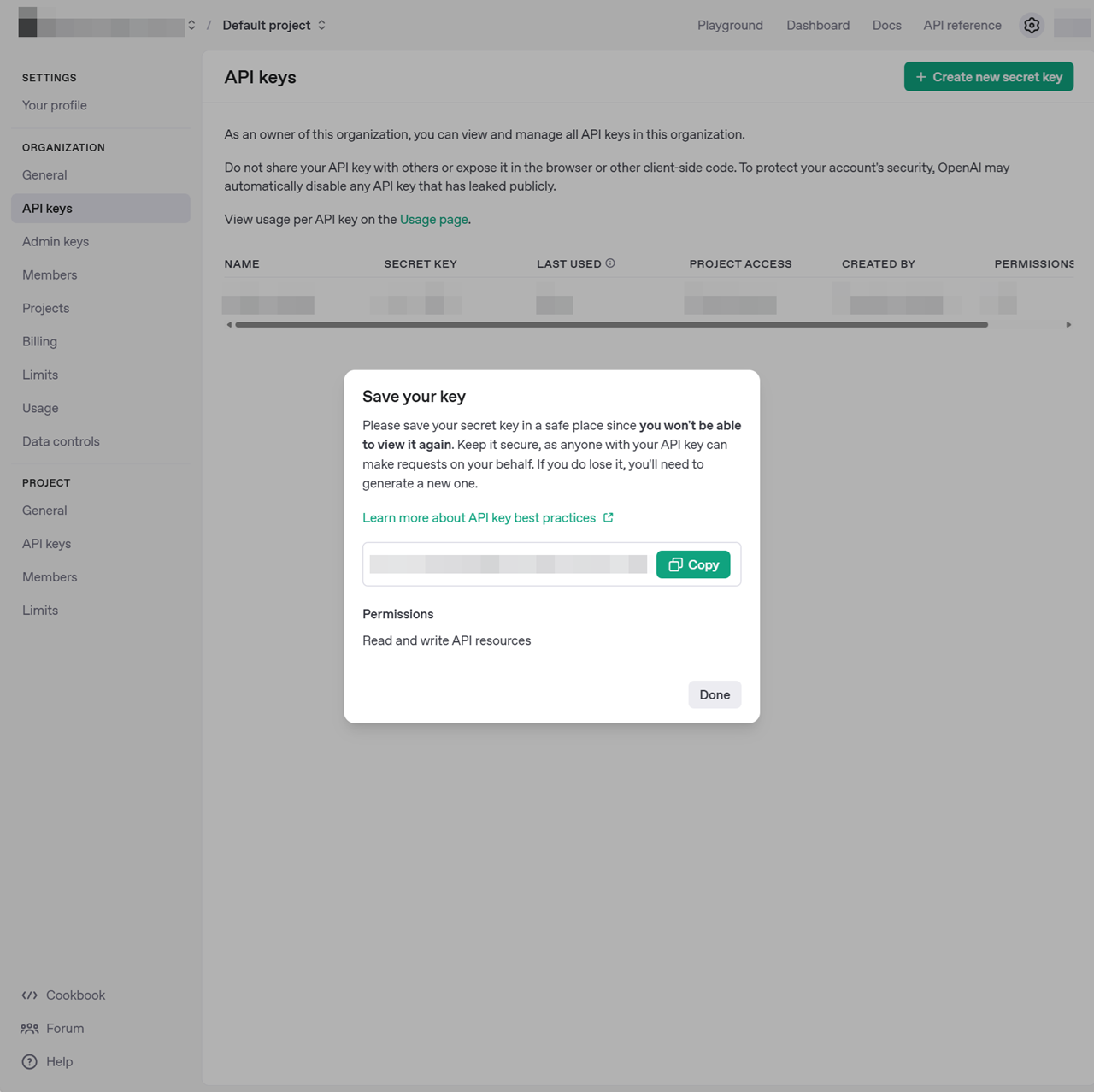 API Keyの発行