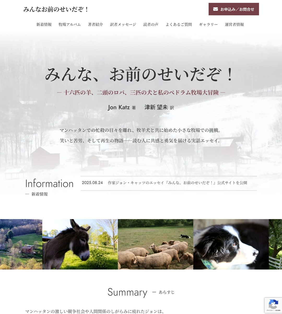 小説｢みんな、お前のせいだぞ！｣の販売推進サイトを制作